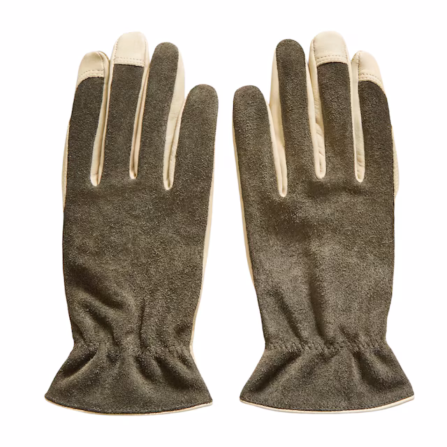 Leather gardening gloves